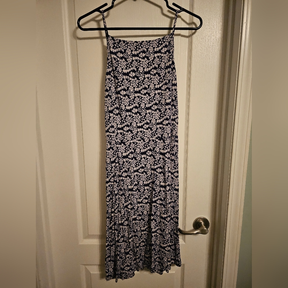 Loft Blue and White Dress, Size Large